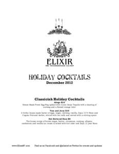 Holiday Cocktails December 2012 Classicish Holiday Cocktails  Añogo $10