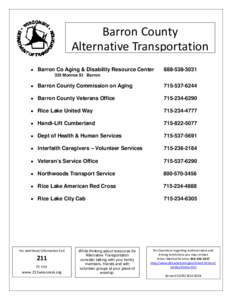 Barron County alternative transportation
