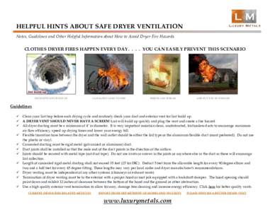 Dryer Vent Installation Safety and Fire Prevention Tips