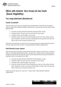 Basic eligibility for families payments - Hmong