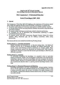 Appendix to item 10.2 Report to the 34th General Assembly FIG Working Week 2011 in Marrakech, Morocco FIG Commission 2 – Professional Education End of Term Report[removed]