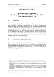 Legislative Council Secretariat  IN18[removed]INFORMATION NOTE Income Shortfall of a Low-Income