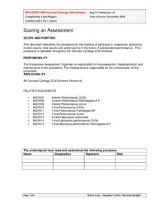 NHS SCOTLAND Cervical Cytology EQA Scheme  Sop 3: Version no 1.0 Compiled by Chris Rogers