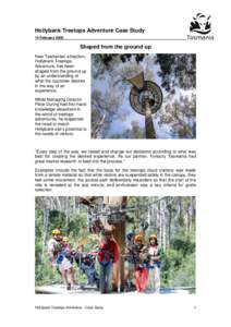 Tourism Tasmania experience development microsite