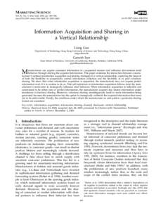 informs  Vol. 29, No. 3, May–June 2010, pp. 483–506 issn[removed]  eissn 1526-548X  10  2903  0483  ®