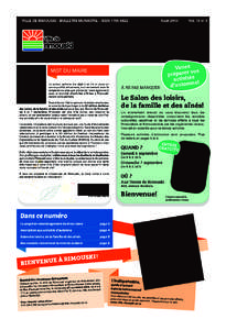 BulletinAoût_Mise en page[removed]:24 Page1  VILLE DE RIMOUSKI - BULLETIN MUNICIPAL - ISSN[removed]Août 2014