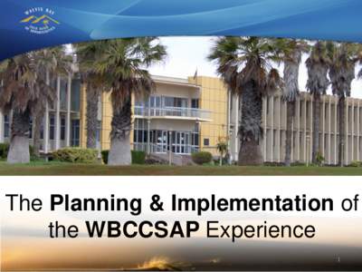 The Planning & Implementation of the WBCCSAP Experience 1 PHASES