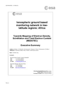 Alcantara - Ionospheric ground based monitoring network lowlatitude regions: Africa