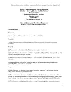 Raincoast Conservation Foundation Response to Northern Gateway Information Request No. 1  Northern Gateway Pipelines Limited Partnership (