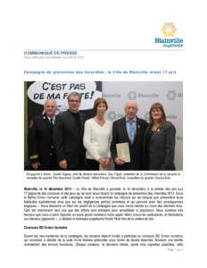 COMMUNIQUÉ DE PRESSE Pour diffusion immédiate (no[removed]Campagne de prévention des incendies : la Ville de Blainville remet 17 prix  De gauche à droite : Daniel Dupras, chef de division prévention, Guy Frigon, p