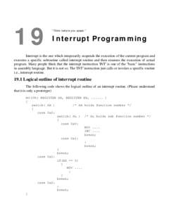 A to Z of C :: 19. Interrupt Programming