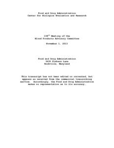 Food and Drug Administration / HIV/AIDS / Sexually transmitted diseases and infections / Human T-lymphotropic virus / Center for Biologics Evaluation and Research / Blood transfusion / HIV / Medicine / Biology / Health