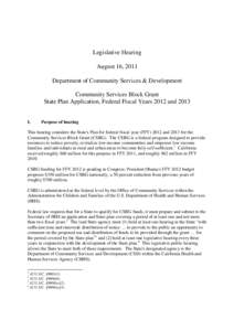 Community Action Agencies / Title 42 of the United States Code / Individual Development Account
