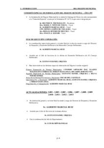 I – INTRODUCCION  DEL DIGESTO MUNICIPAL COMISIÓN ESPECIAL DE FORMULACIÓN DEL DIGESTO MUNICIPAL – AÑO 1.997  La formulación del Digesto Municipal de la ciudad de Santiago del Estero ha sido encomendada