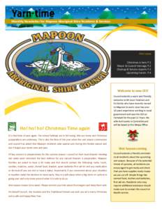 Yarn-time Monthly Newsletter for Mapoon Aboriginal Shire Residents & Services December 2011 this issue Christmas is here P.1