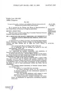 DNA / DNA profiling / Molecular biology / Forensic science / Crime lab / Debbie Smith Act / Article One of the Constitution of Georgia / Biology / Science / Biometrics