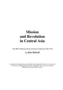 Mission and Revolution in Central Asia