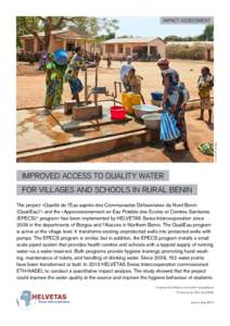 © Simon B. Opladen  IMPACT ASSESSMENT IMPROVED ACCESS TO QUALITY WATER FOR VILLAGES AND SCHOOLS IN RURAL BENIN