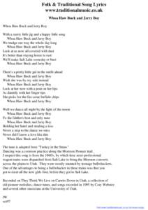 Folk & Traditional Song Lyrics - Whoa Haw Buck and Jerry Boy