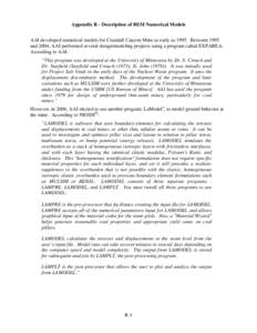 Mine Safety and Health Administration (MSHA) - Report of Investigation - Surface Mine Facility (Coal)  - Fatal Underground Coal Burst Accidents Occuring August 6 and 16, 2007 (Crandall Canyon) -   Appendix