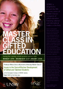 Year of birth missing / Gifted education / Intellectual giftedness / Education / Alternative education / Miraca Gross