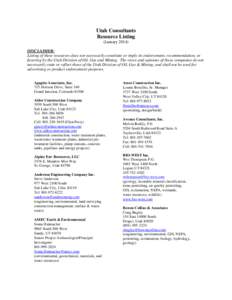 Microsoft Word - Consultants-List-Utah