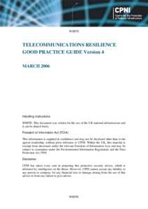 Telecommunications resilience good practice guide version 4