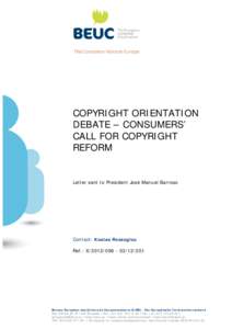 Consumer organizations / Information / Copyright Directive / European Union / Copyright / Related rights / Civil law / Intellectual property law / Law / Copyright law