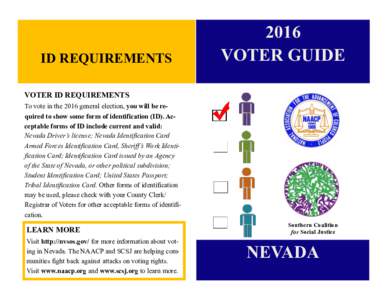 ID REQUIREMENTSVOTER GUIDE  VOTER ID REQUIREMENTS