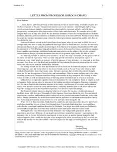 Japanese-American internment / Gordon H. Chang / Ichihashi / Colorado / Granada War Relocation Center / Stanford University / War Relocation Authority / Leland Stanford / Gordon Chang / Yamato Ichihashi / California / Japanese-American internment camps