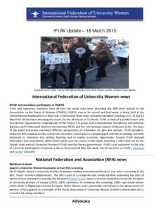 IFUW Update – 18 March[removed]Solidarity march in New York for International Women’s Day[removed]Picture courtesy of Eileen Focke-Bakker. International Federation of University Women news IFUW and members participate in