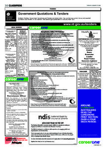 20 CLASSIFIEDS  TUESDAY JANUARYTENDERS