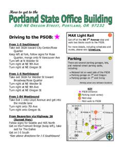 Willamette Valley / Rose Quarter / Parking / MAX Green Line / MAX Blue Line / Oregon / Interstate 5 in Oregon / U.S. Route 99