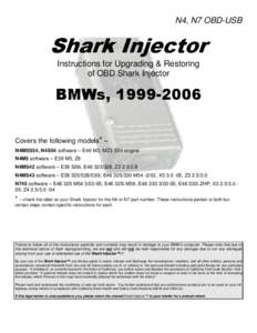 N4, N7 OBD-USB  Shark Injector Instructions for Upgrading & Restoring of OBD Shark Injector