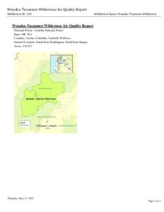 Wenaha-Tucannon Wilderness Air Quality Report, 2012