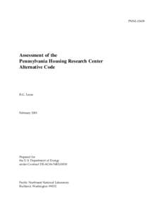 Assessment of the Pennsylvania Housing Research Center Alternative Code