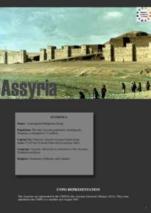 Assyria STATISTICS Status: Unrecognised Indigenous Group Population: The total Assyrian population, including the Diaspora, is estimated at 3.3 million Capital City: Nineveh, Ancient Assyrian Capital (Iraq)