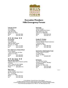 Executive Members Hills Emergency Forum Christine Daniel City Manager City of Berkeley 2180 Milvia Street