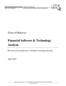Massachusetts Department of Revenue Division of Local Services Navjeet K. Bal, Commissioner Robert G. Nunes, Deputy Commissioner & Director of Municipal Affairs  Town of Hanover