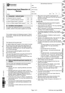 Abdominoperineal Resection of Rectum Procedural Consent and Patient Information Sheet| Informed Consent