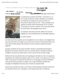 La Recrue du Mois | La mer de Cocagne  http://larecrue.netla-mer-de-cocagne/ La mer de Cocagne