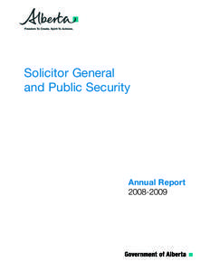 Solicitor General and Public Security Annual Report[removed]