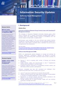 Information Security Updates Software Asset Management Issue 6 Education Sector Updates  I. Background