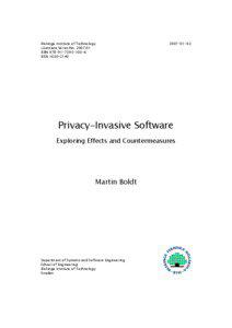 Malware / Spyware / Rogue software / Human rights / Privacy-invasive software / Internet privacy / Privacy / Adobe FrameMaker / Blekinge Institute of Technology / Espionage / System software / Software