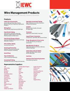 Wire Management Products Fasten | Route | Protect | Identify | Connect | Terminate Products: Cable Ties & Accessories