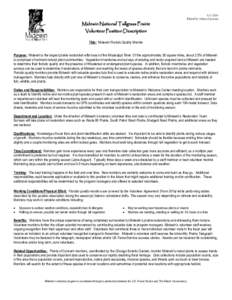 [removed]Edited by Allison Cisneros Midewin National Tallgrass Prairie Volunteer Position Description Title: Midewin Floristic Quality Monitor