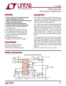 LT1684 Micropower Ring Tone Generator U