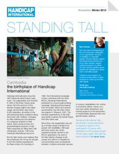 Newsletter Winter[removed]standing tall Dear friends, 2012 has been the beginning of the 30th anniversary celebration