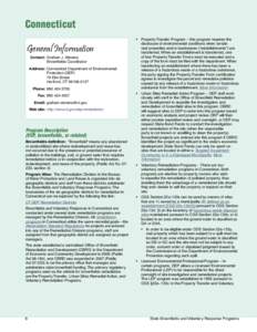 State Brownfields and Voluntary Response Programs: An Update from the States - Region 1 (September 2008)