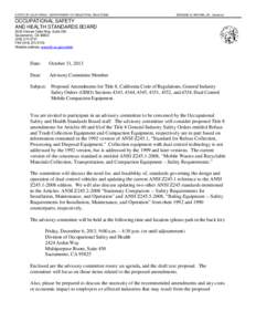 STATE OF CALIFORNIA - DEPARTMENT OF INDUSTRIAL RELATIONS  EDMUND G. BROWN, JR., Governor OCCUPATIONAL SAFETY AND HEALTH STANDARDS BOARD